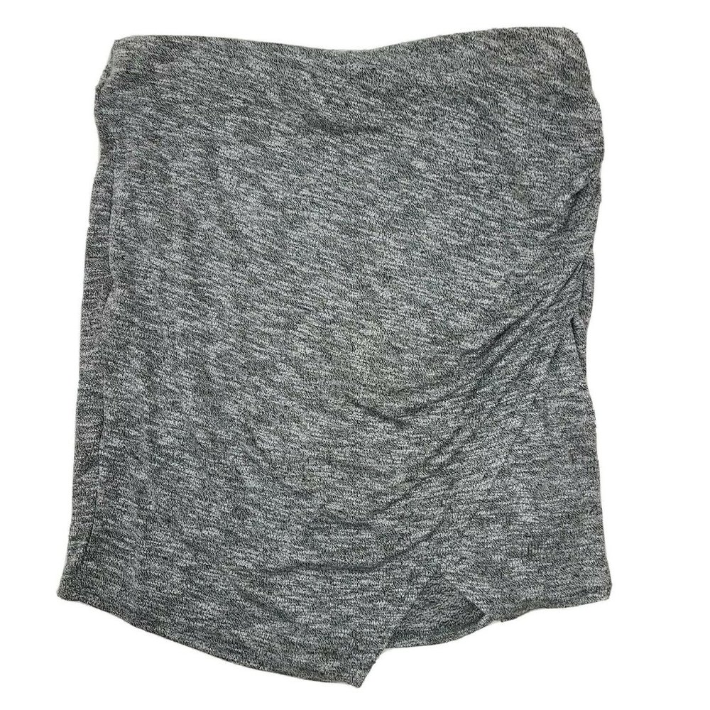 A NEW DAY Solid Gray Stretch Waist Faux Wrap Asymmetrical Skirt Womens Size XL